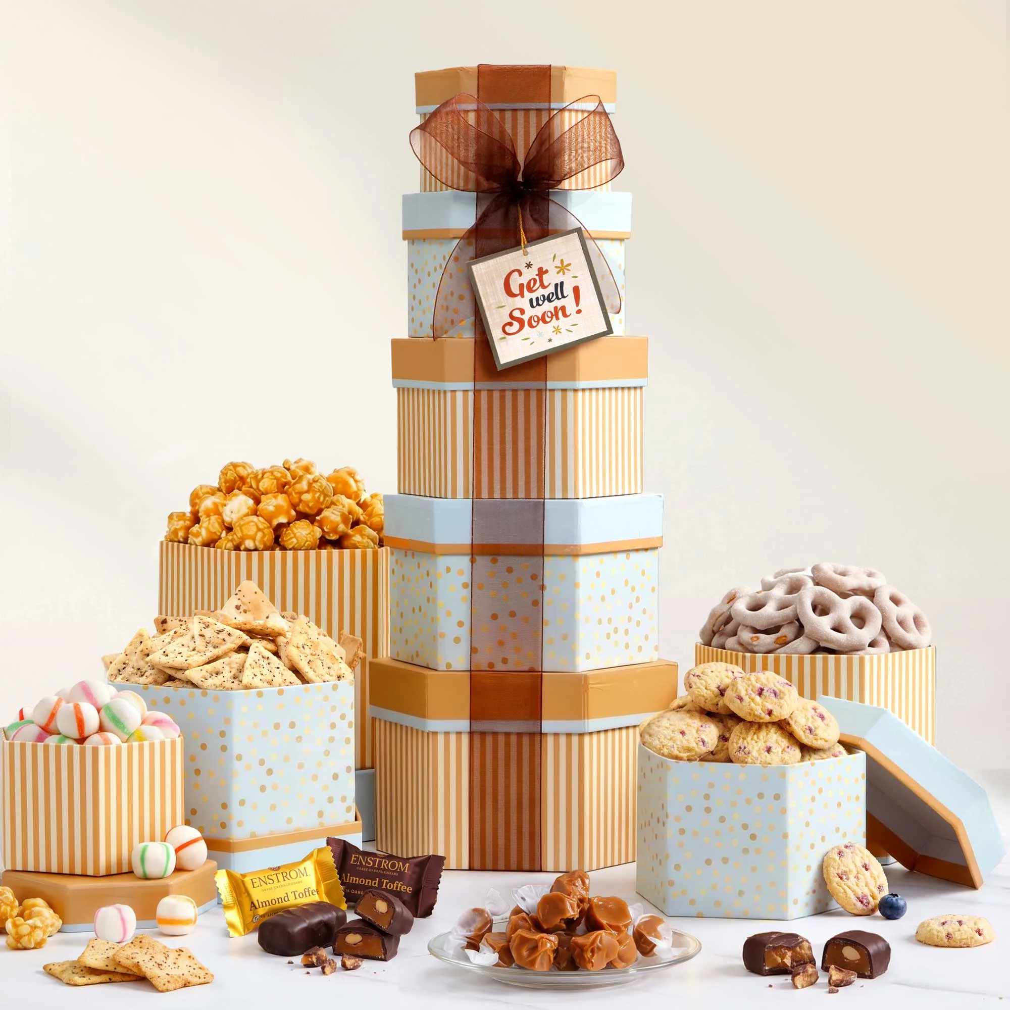 Get Well Pastel Bloom Gift Tower