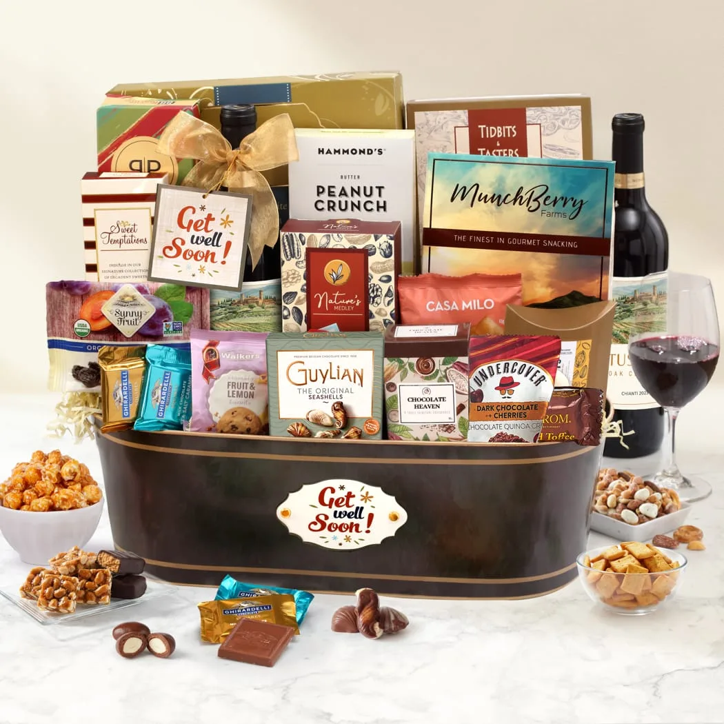 Get Well Signature Wine Gift Basket
