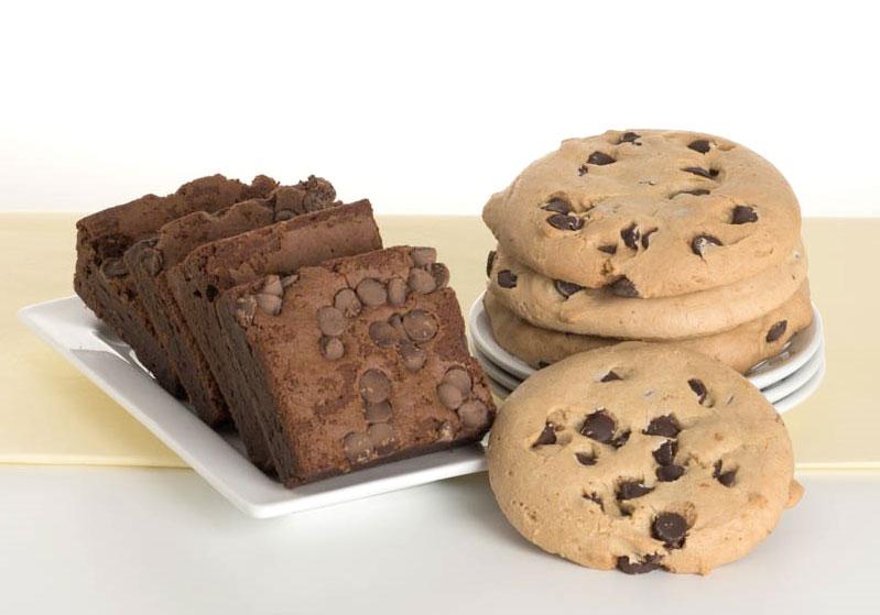 Gluten Free - Dairy Free - Chocolate Chip Cookie Brownie Combo (4 each)