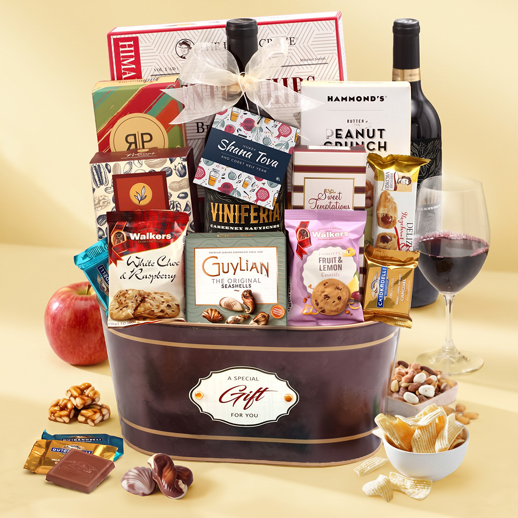 Gourmet Rosh Hashana Wine Gift Basket