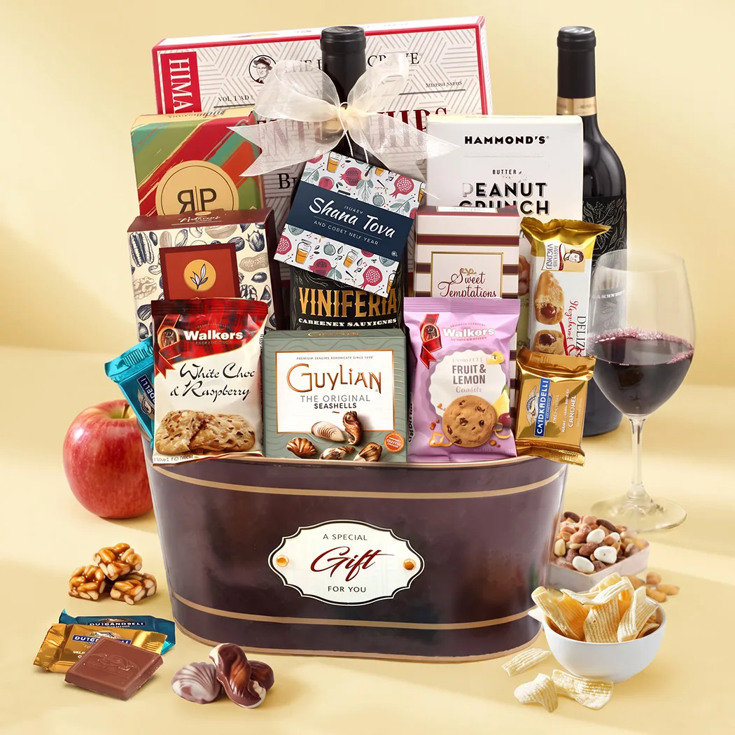 Gourmet Rosh Hashana Wine Gift Basket