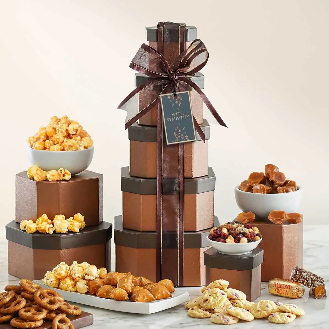 Gourmet Sympathy Gift Tower of Sweets