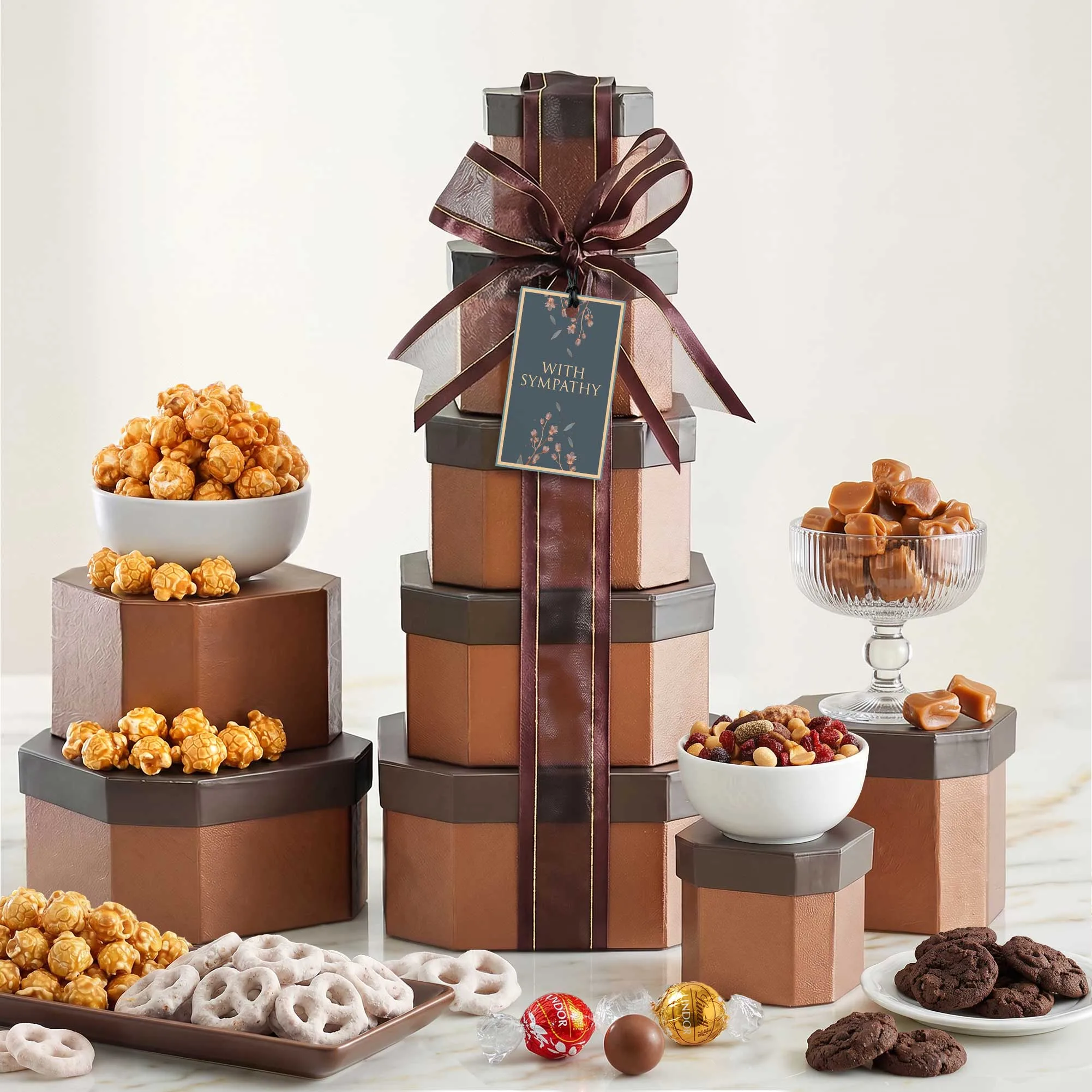 Gourmet Sympathy Gift Tower of Sweets