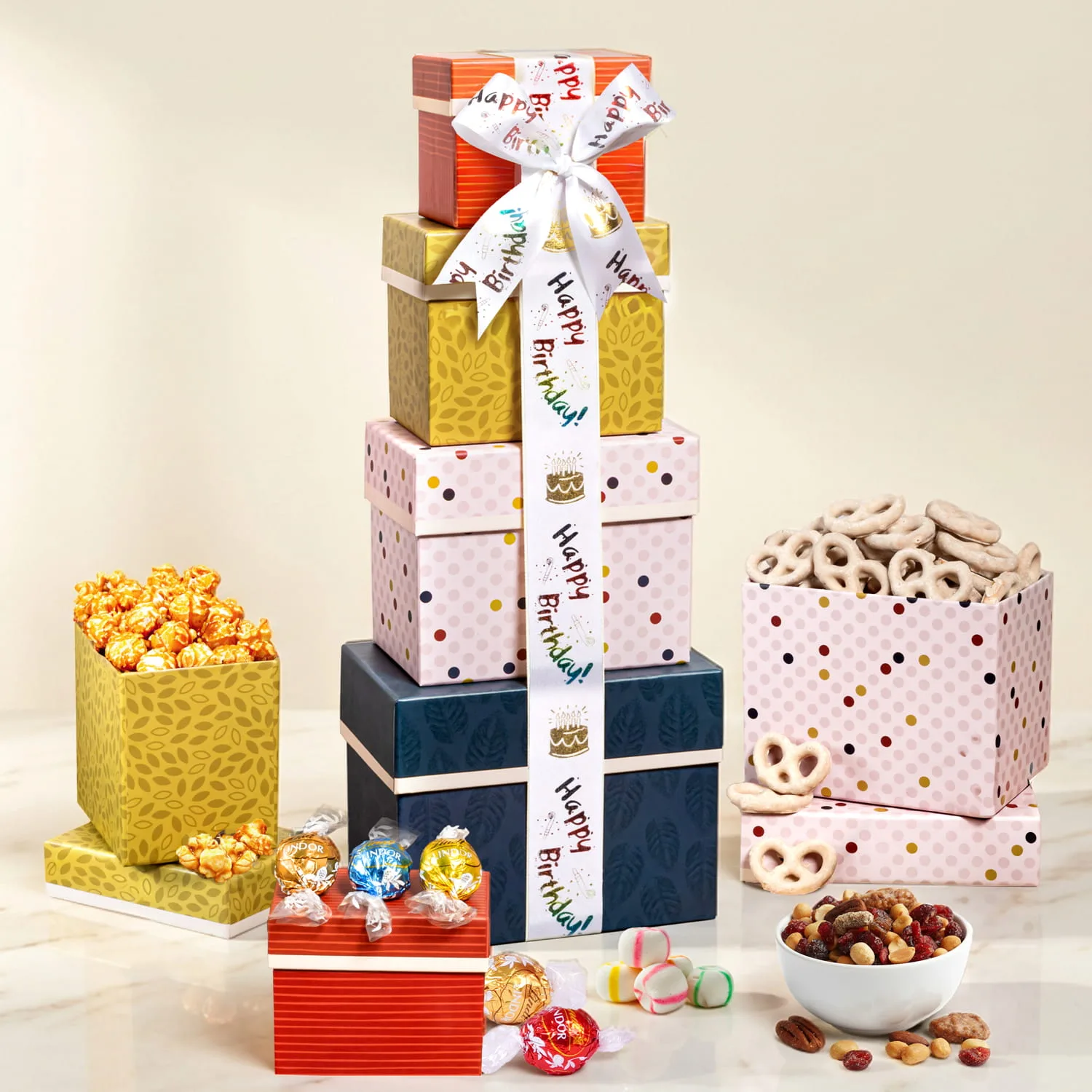 Happy Birthday Sweets Gift Tower