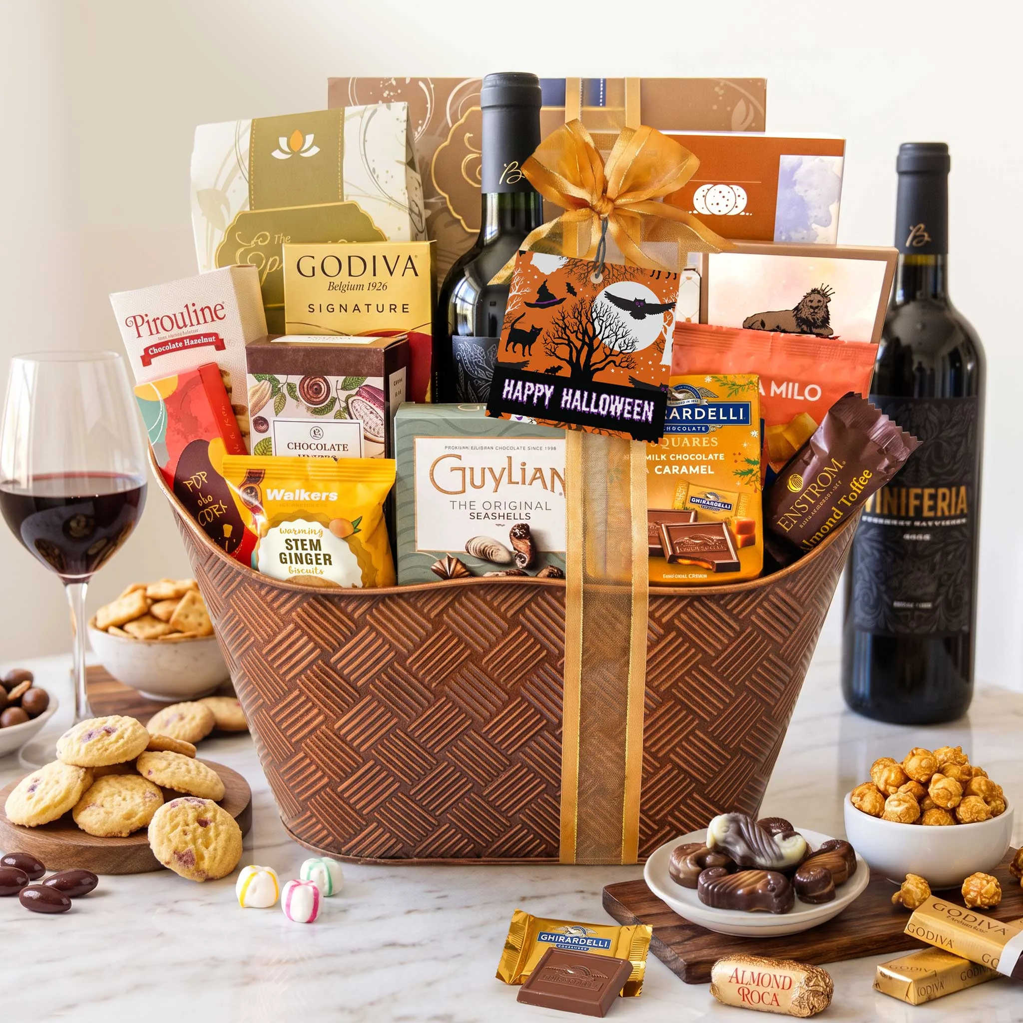 Happy Halloween Wishes Wine Gift Basket