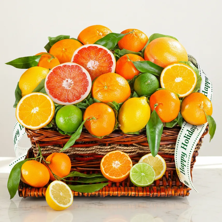 Holiday Wishes Citrus Fruit Basket
