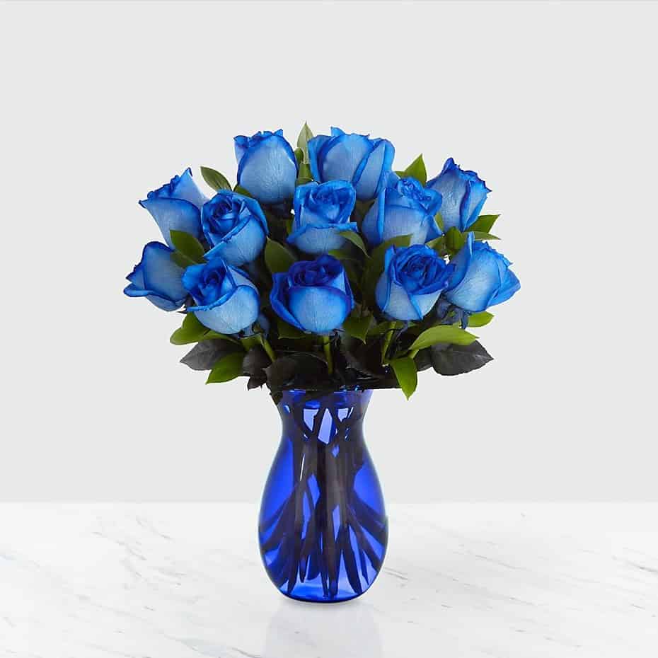 Extreme Blue Hues Fiesta Rose Bouquet