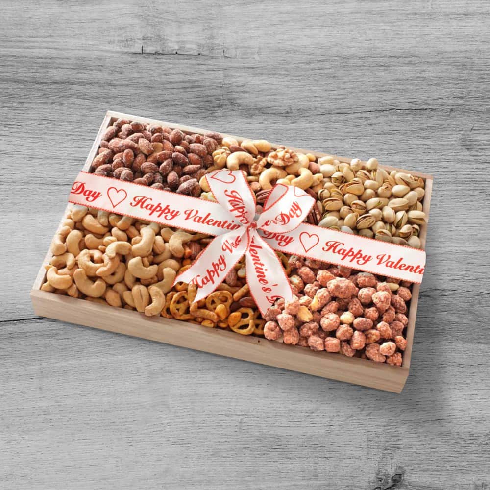 Valentines Day Nut Assortment Gift Tray