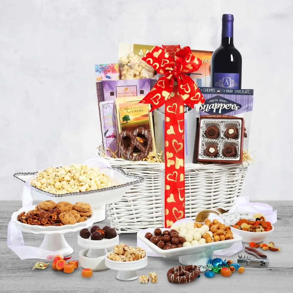 Valentines Day Wine Gift Basket