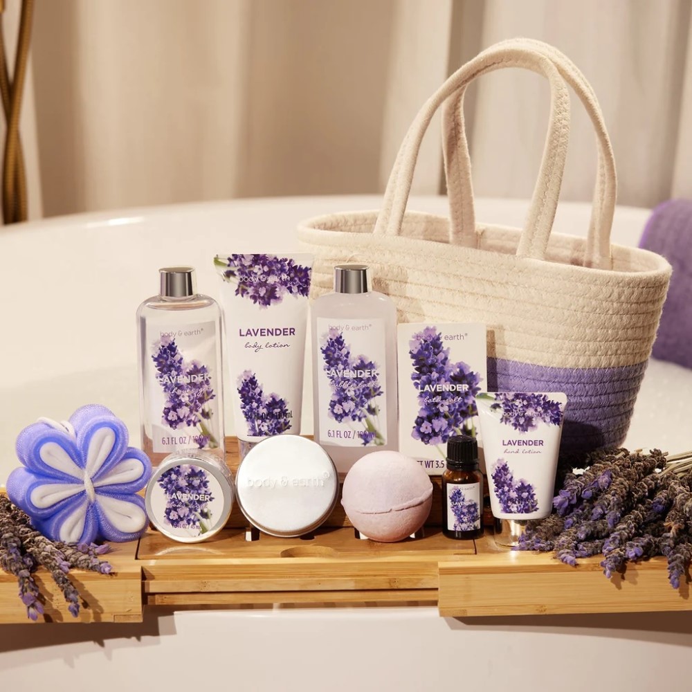 Lavender Spa Tote Gift Basket