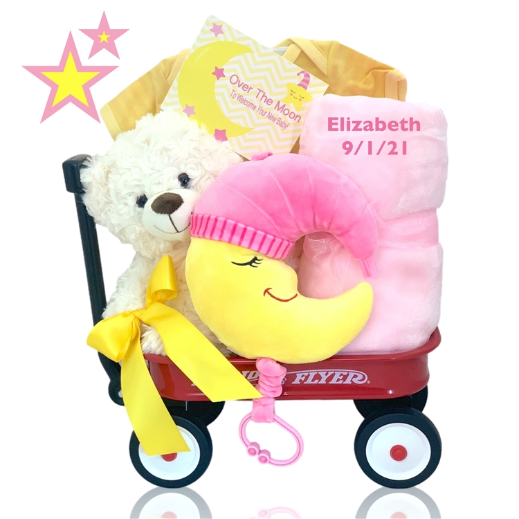 Over the Moon Baby Girl Gift Wagon