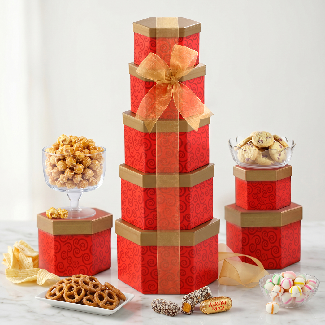 Ruby Red Gift Tower