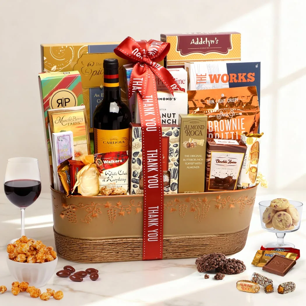 Thank You Wine Delights Gift Basket