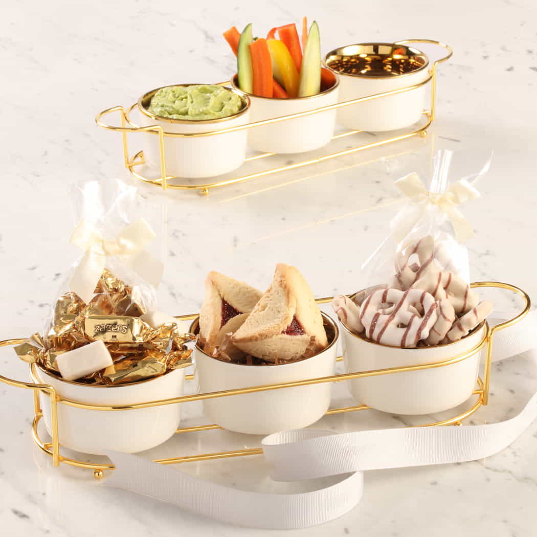 Elegance Triple Dipping Bowl Gift Set