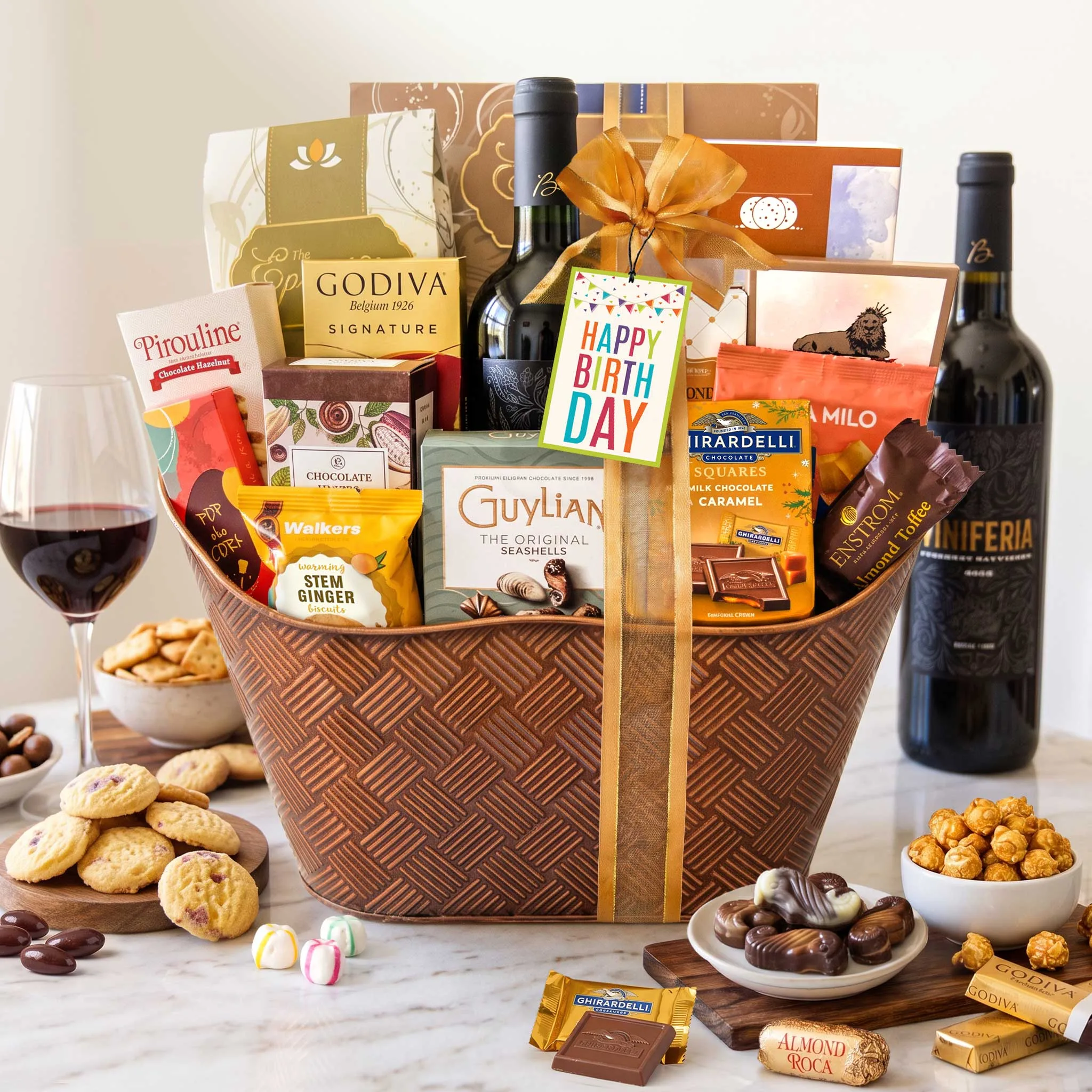 Wine Lovers Birthday Gift Basket