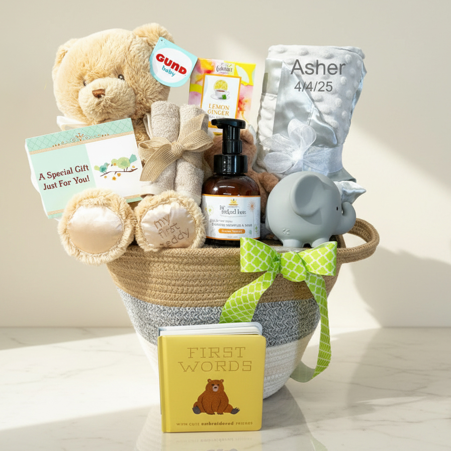 Adorable Animal Baby Gift Basket