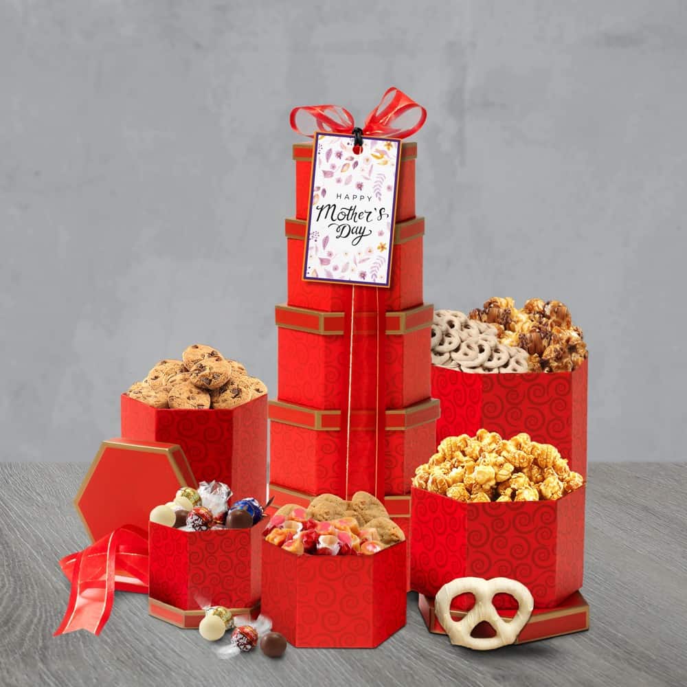 >Beloved Ruby Red Gift Tower