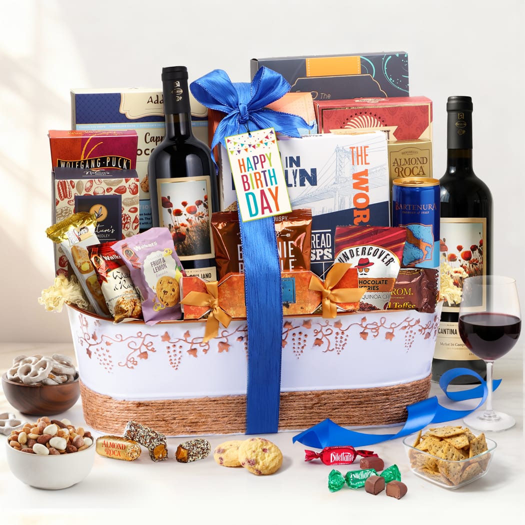 Birthday Celebrations Wine Gift Basket