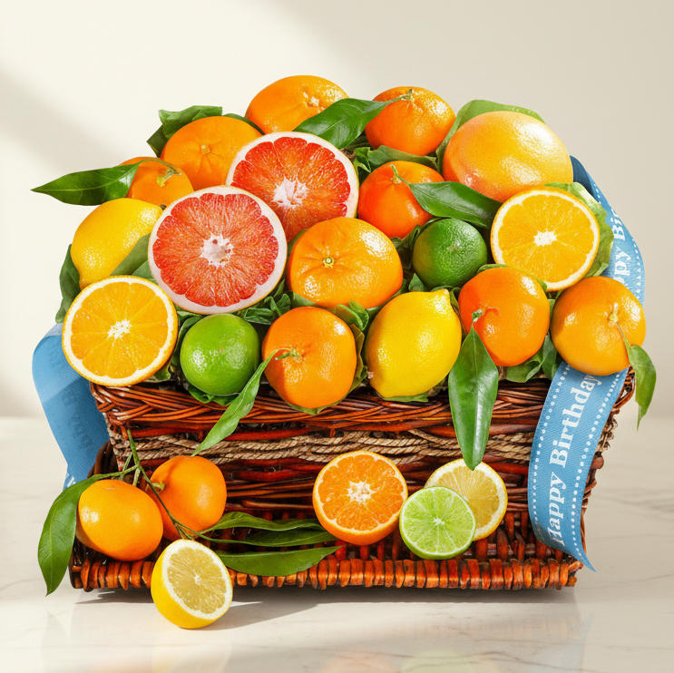 Birthday Wishes Citrus Fruit Basket