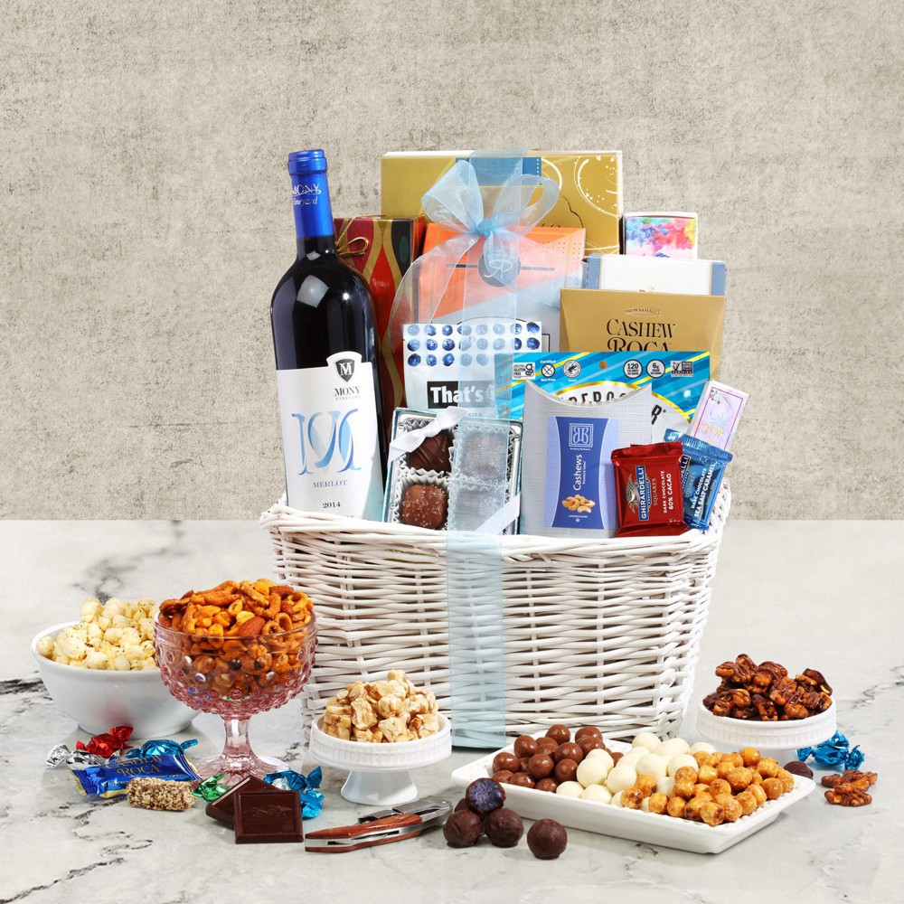 >Cheers Wine Gift Basket