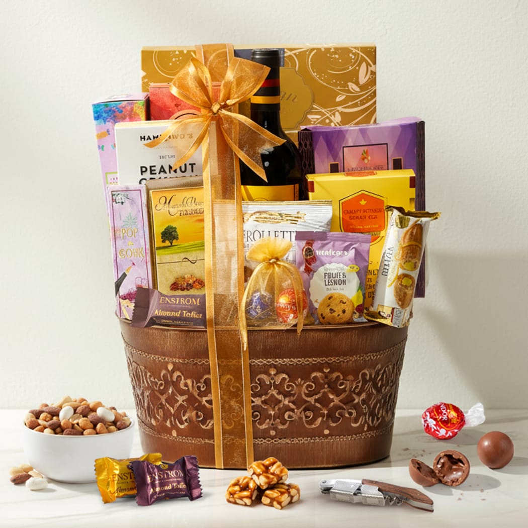Chocolate & Wine Gift Basket