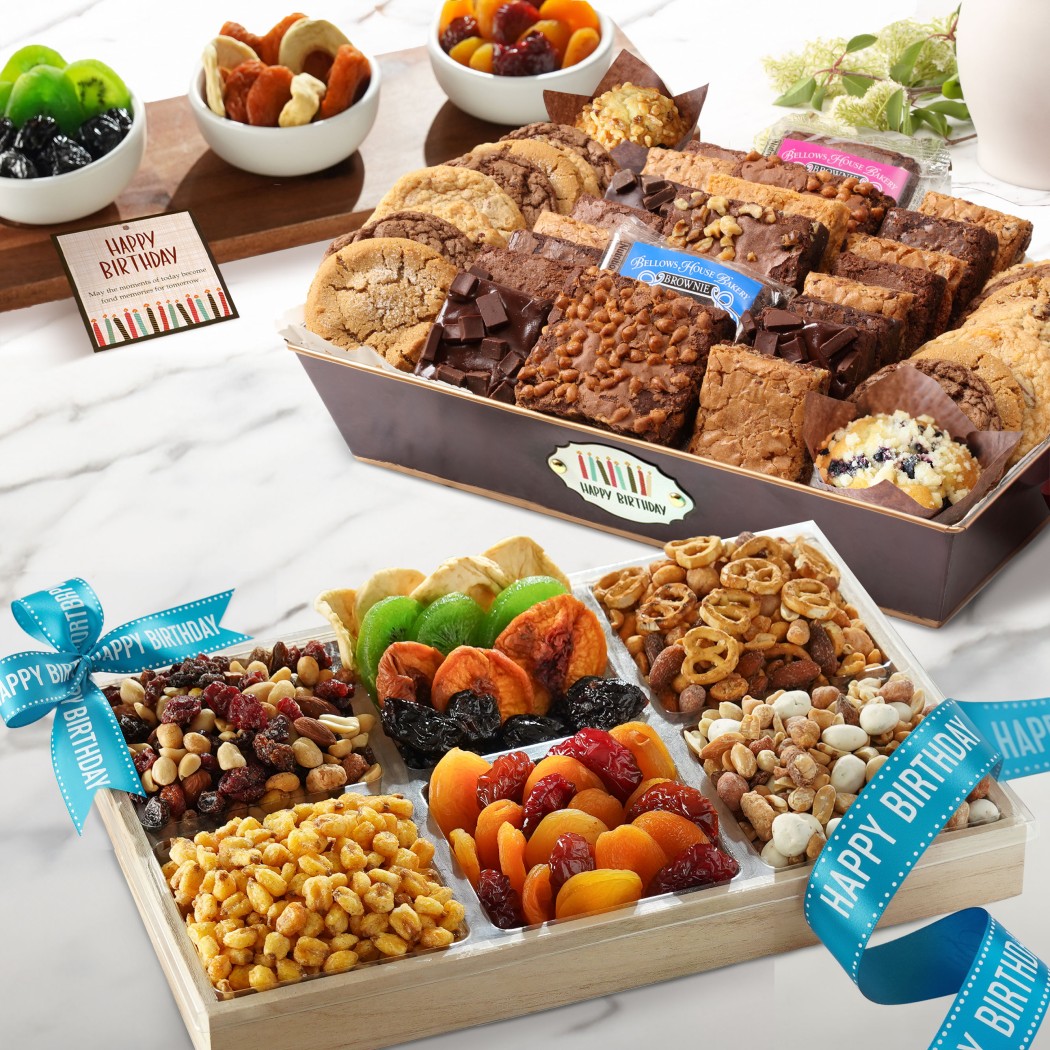 >Deluxe Birthday Bakery & Dried Fruit Duo