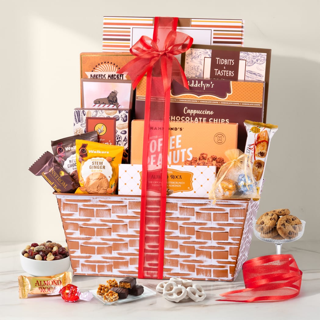 Deluxe Gourmet Wicker Gift Basket