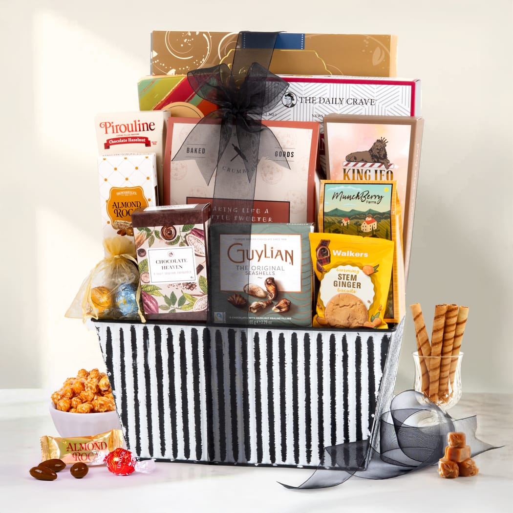 Deluxe Striped Gift Basket