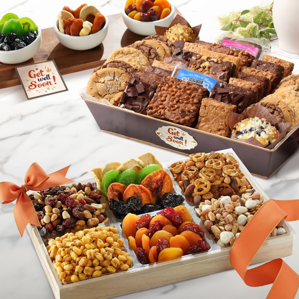 >Deluxe Get Well Bakery & Dried Fruit Duo