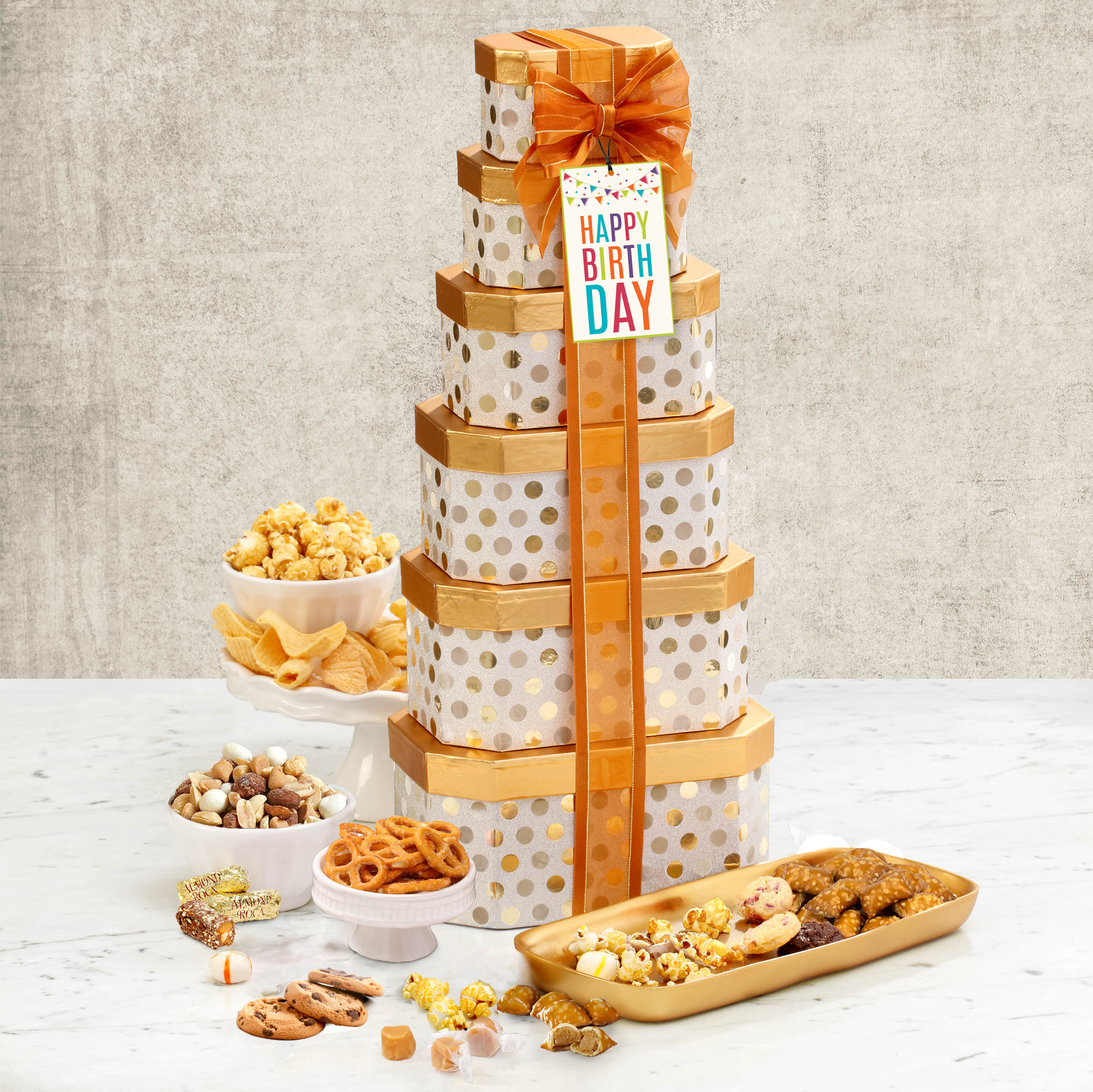 >Elegance Birthday Gift Tower