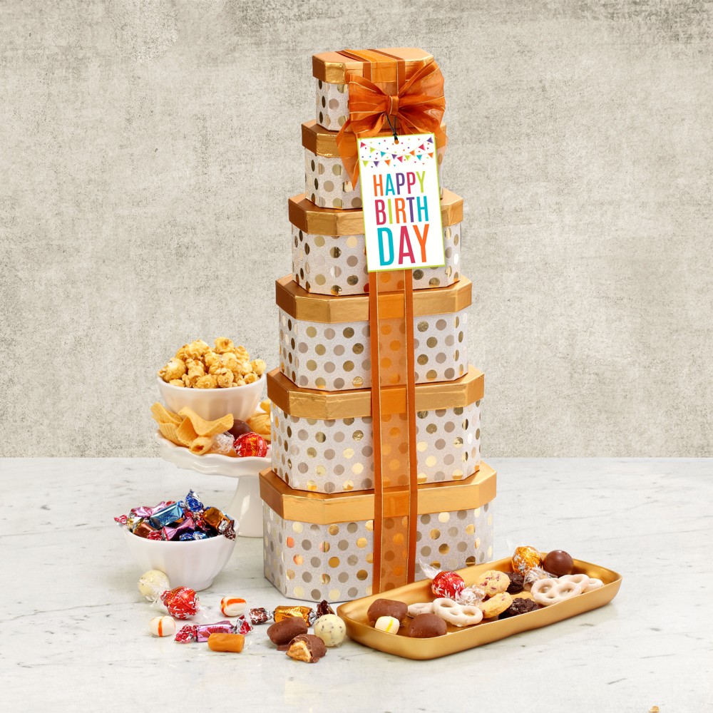 >Elegance Birthday Gift Tower