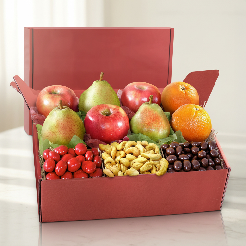 Fresh Fruit & Nuts Gift Box Deluxe