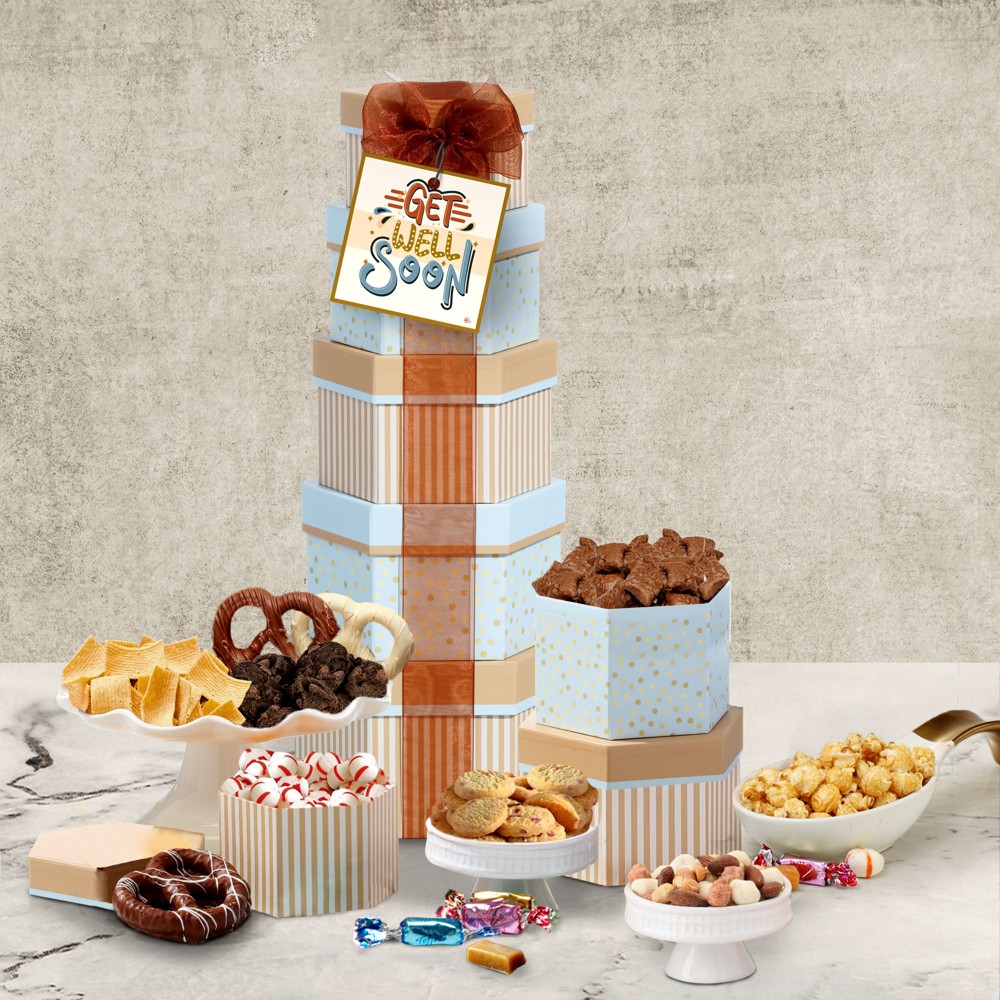 >Get Well Pastel Bloom Gift Tower