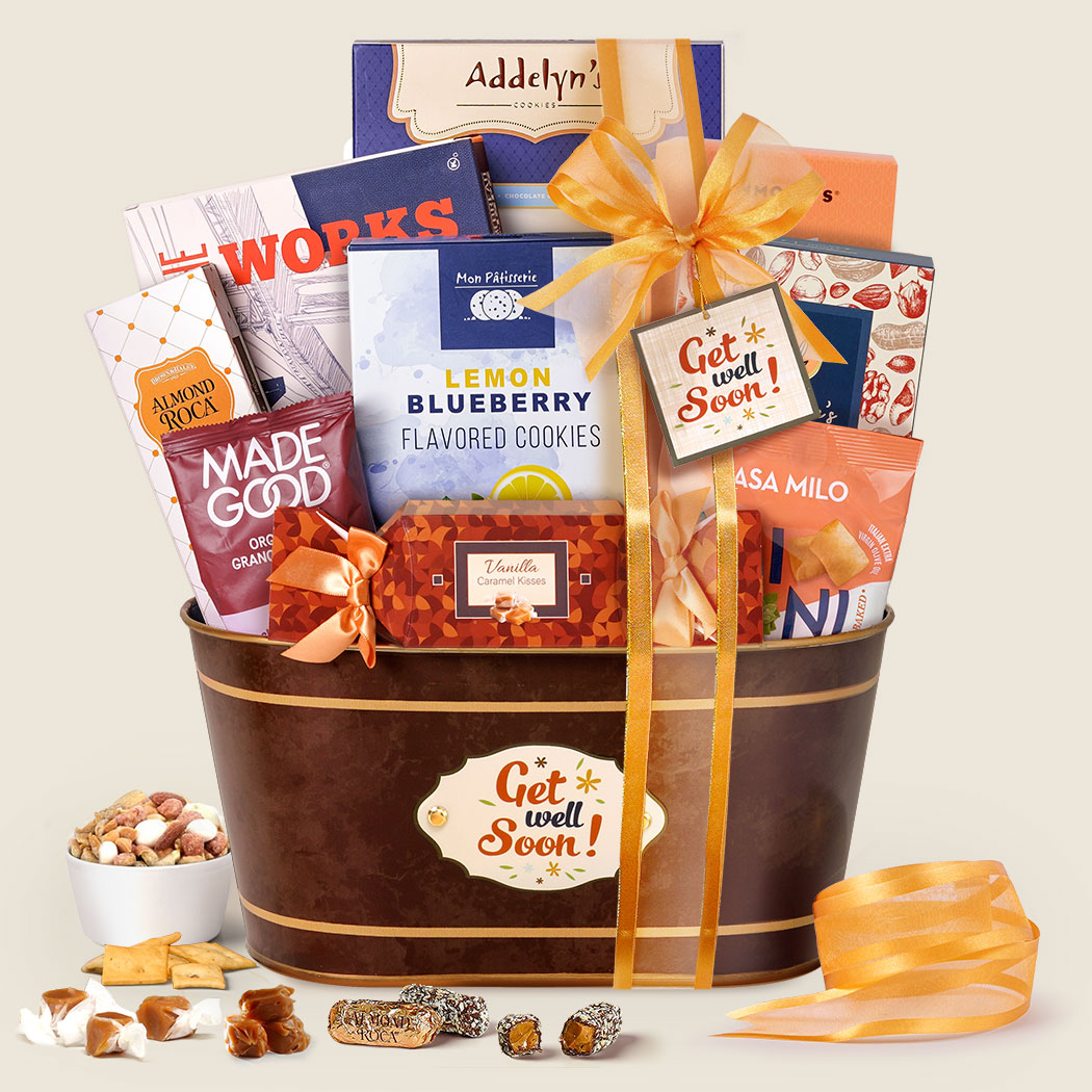 >Get Well Soon Snacks Gift Basket
