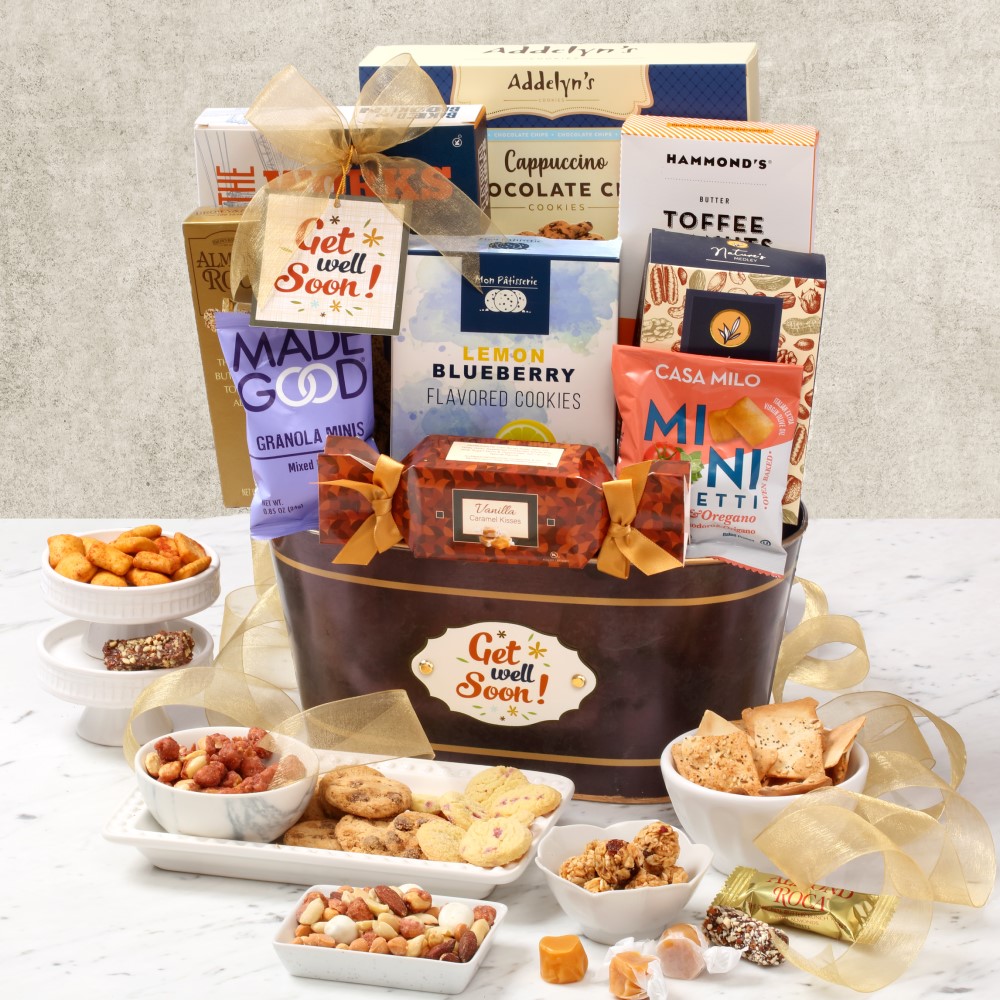 Get Well Soon Snacks Gift Basket | Get Well Gift Baskets from Broadway Basketeers