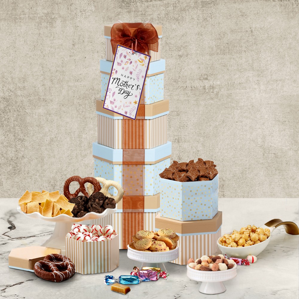 >Gift Tower with Sweets Nuts and Chocolates for Mother's Day