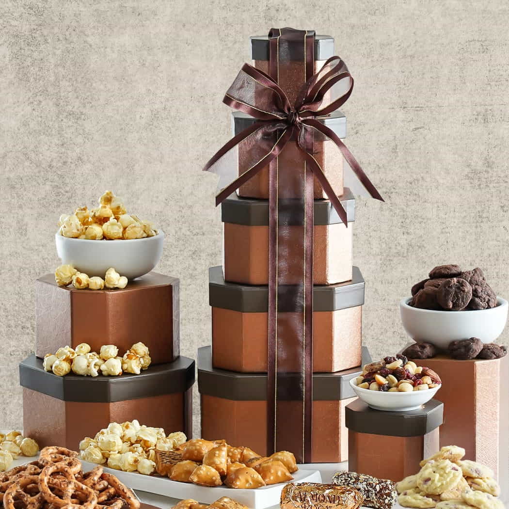 >Gourmet Holiday Gift Tower of Sweets
