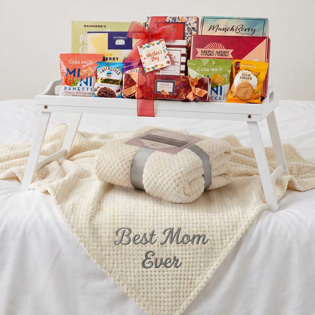 Mothers Day Gift Tray & Blanket