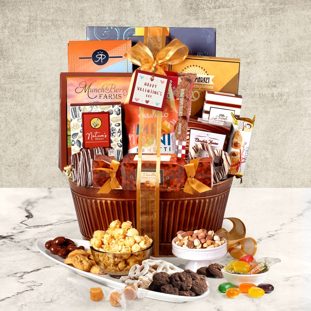 Buy our grand gourmet valentines day gift basket at