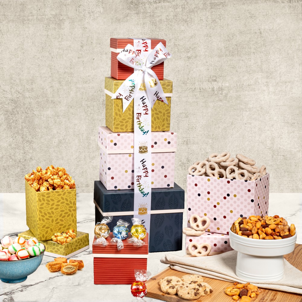 Happy Birthday Sweets Gift Tower
