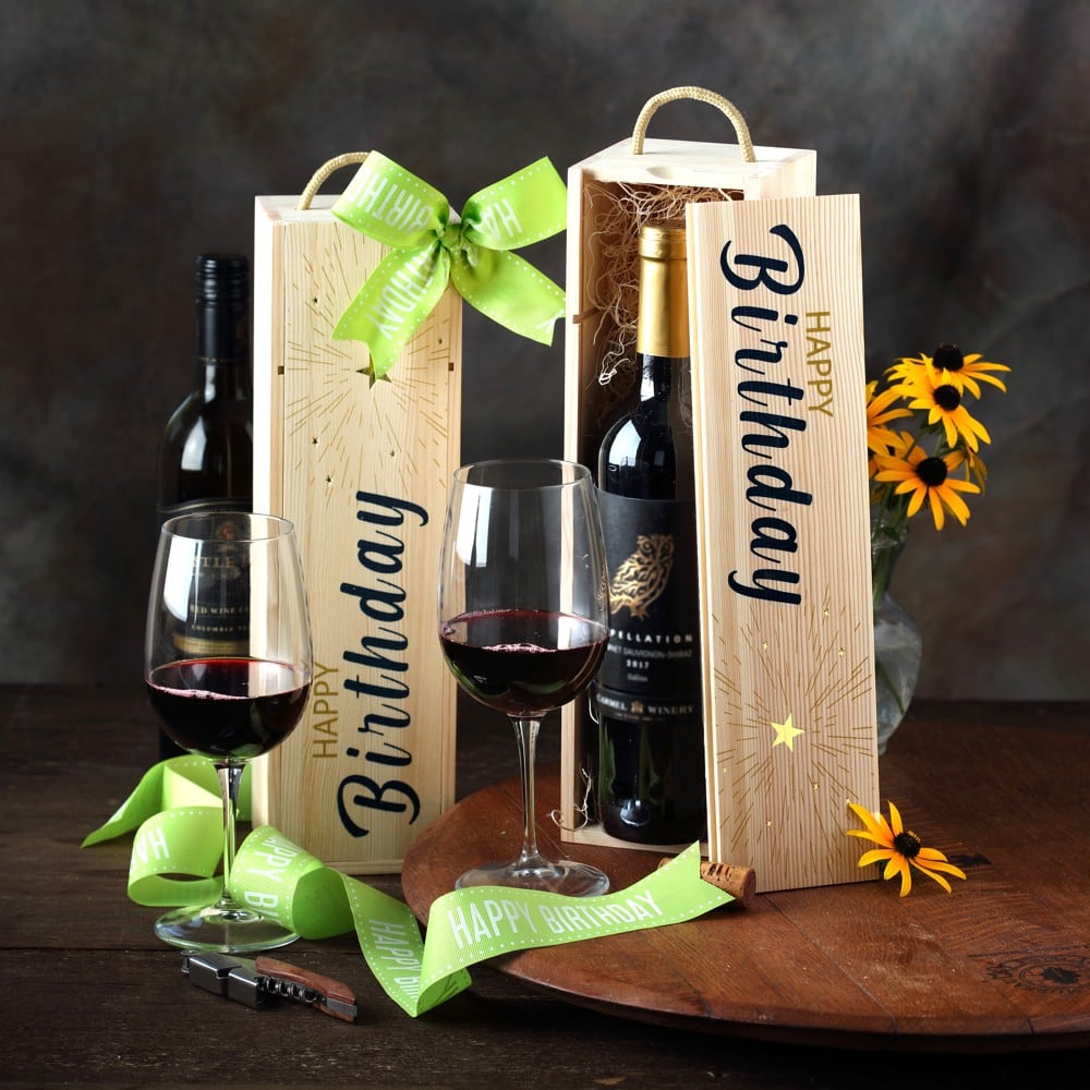 Happy Birthday Wine Gift For Her by