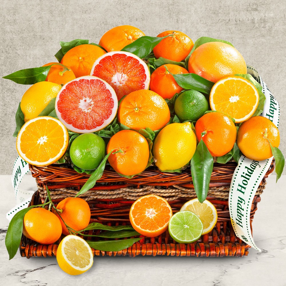 >Holiday Wishes Citrus Fruit Basket