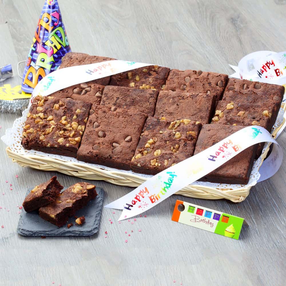 Chocolate Brownie Birthday Tray by