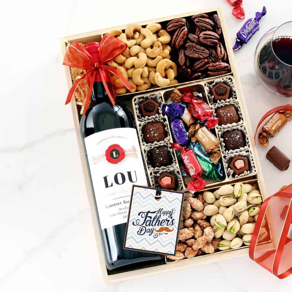 >Cheers Dad Wine Gift Tray