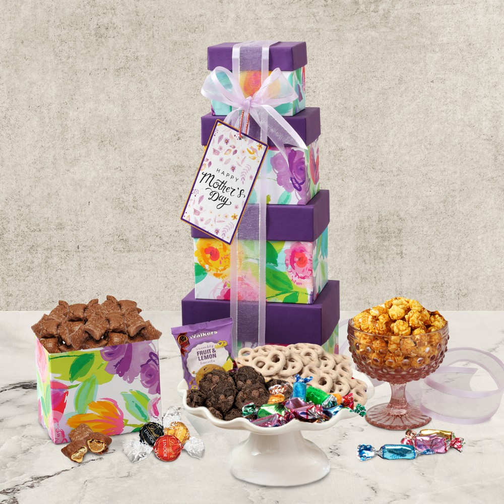 >Mothers Day Floral Gift Tower