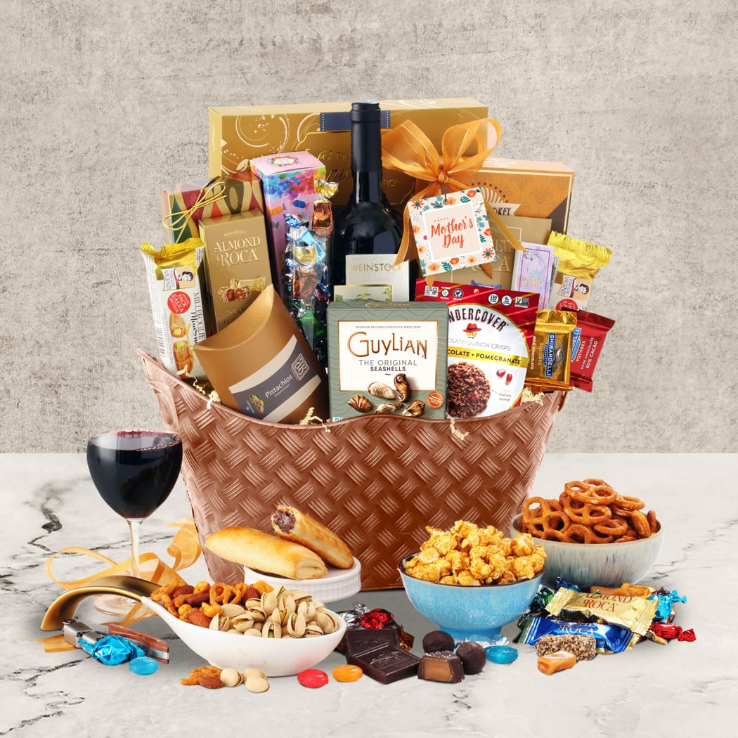 Mothers Day Wine Gift Basket by