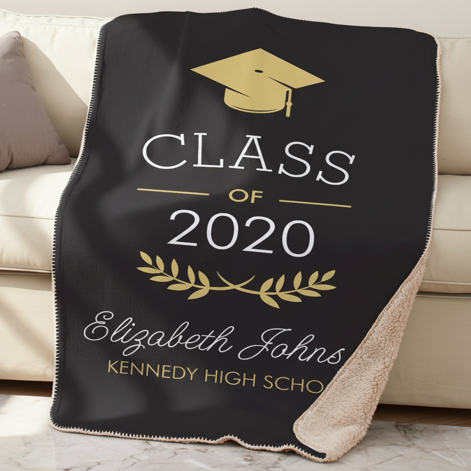 Personalized Graduation Sherpa Throw