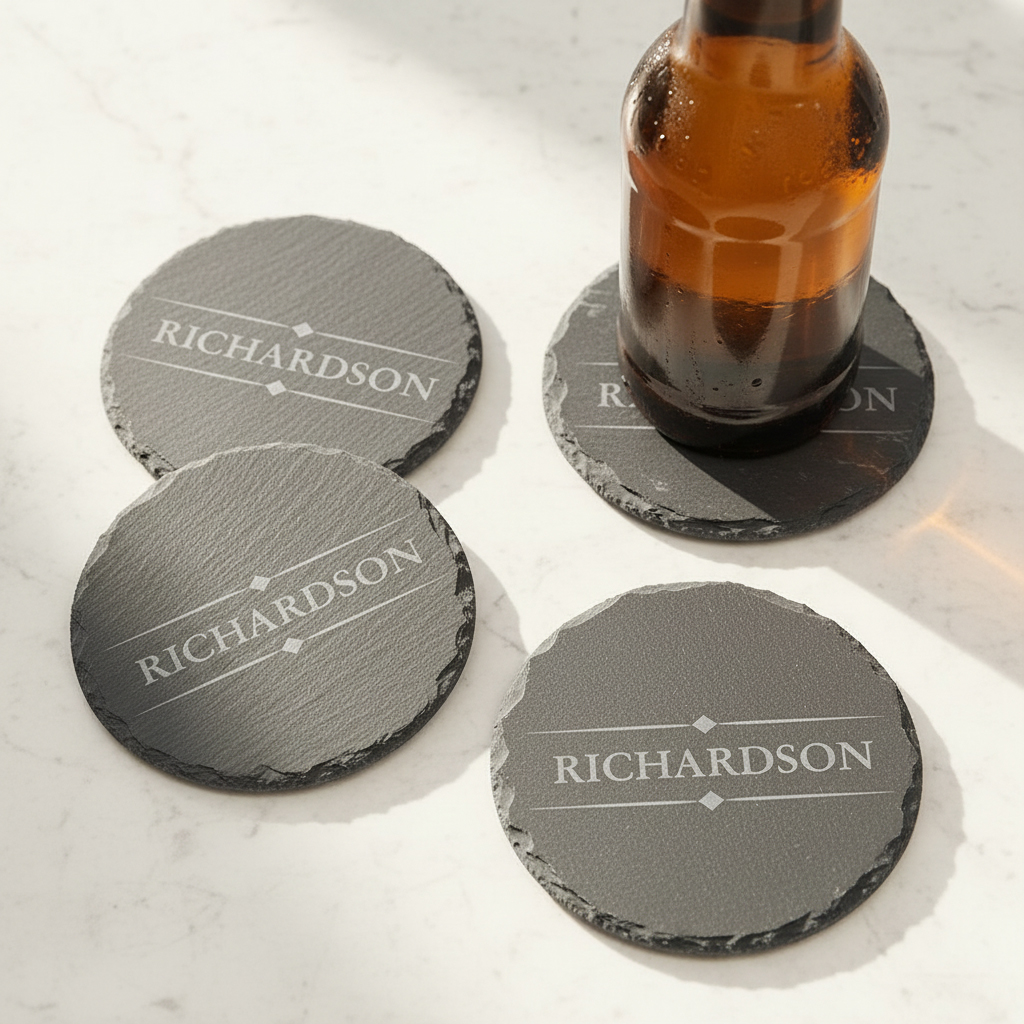 Personalized Name Slate Coaster Set