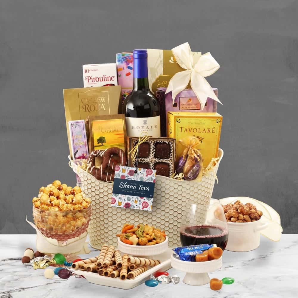 Rosh Hashana Merlot Wine Basket
