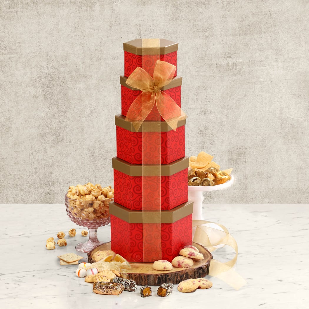 >Ruby Red Gift Tower